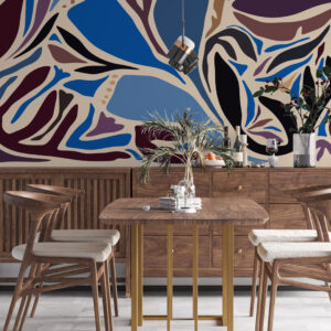 MICHAEL - Papier peint panoramique inspiré de matisse salle à manger