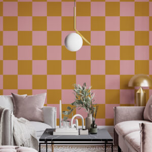 PAULIN - Papier peint carreaux bicolore living