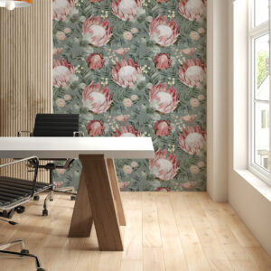 RENEE - Tapisserie fleur de protéa bureau