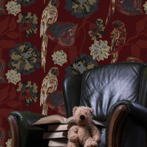 VIVIANE - Tapisserie chinoiserie salon de lecture