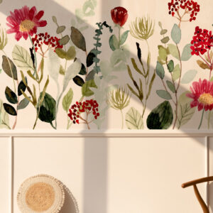 CAMILLE - Papier peint panoramique fleurs des champs salon