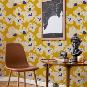 DEBORAH - Papier peint fleuri abstrait salon