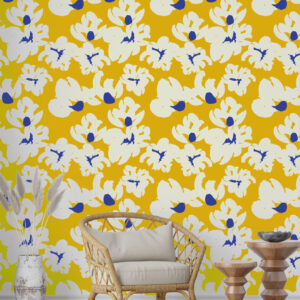 DEBORAH - Papier peint fleuri abstrait chambre