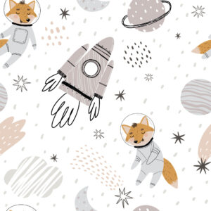 JULIAN - Papier peint enfant renard astronaute