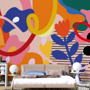 BRUNA - Fresque murale multicolore chambre