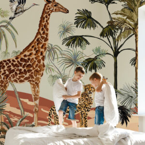 MARCO - Papier peint savane panoramique chambre garçon