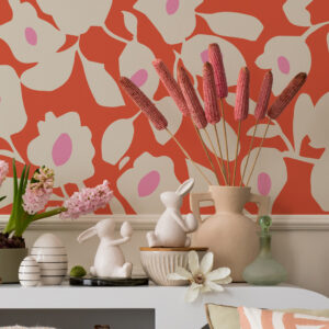 ALBANE - Papier peint panoramique orange salon