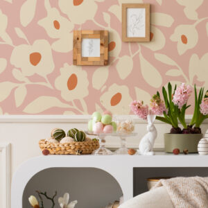 ALBANE - Papier peint panoramique rose salon