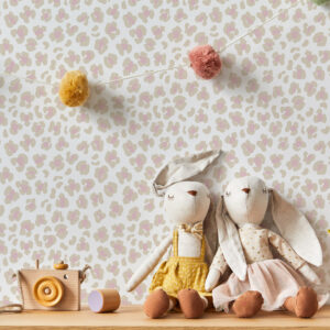 ALVARO - papier peint leopard rose chambre bebe