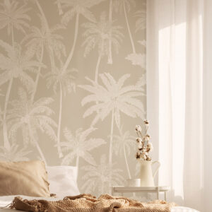 BALTHAZAR - papier peint imprimé palmier beige chambre