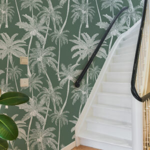BALTHAZAR - papier peint imprimé palmier vert escalier