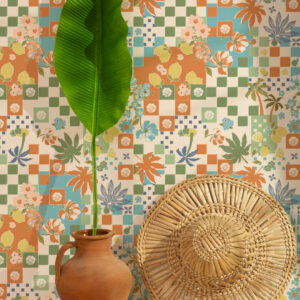 CORALINE - Papier peint jardin d'été entrée