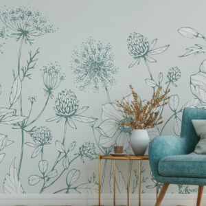 DOUNIA - fresque murale fleurs coin lecture