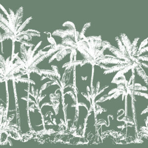 COUMBA - Fresque palmier monochrome