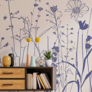 LOUISA - Papier peint fleur des champs violet entrée