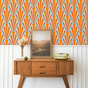 LYDIA - Papier peint art déco huppe couloir