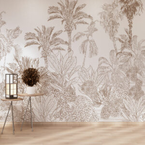 NORA - papier peint palmier marron couloir