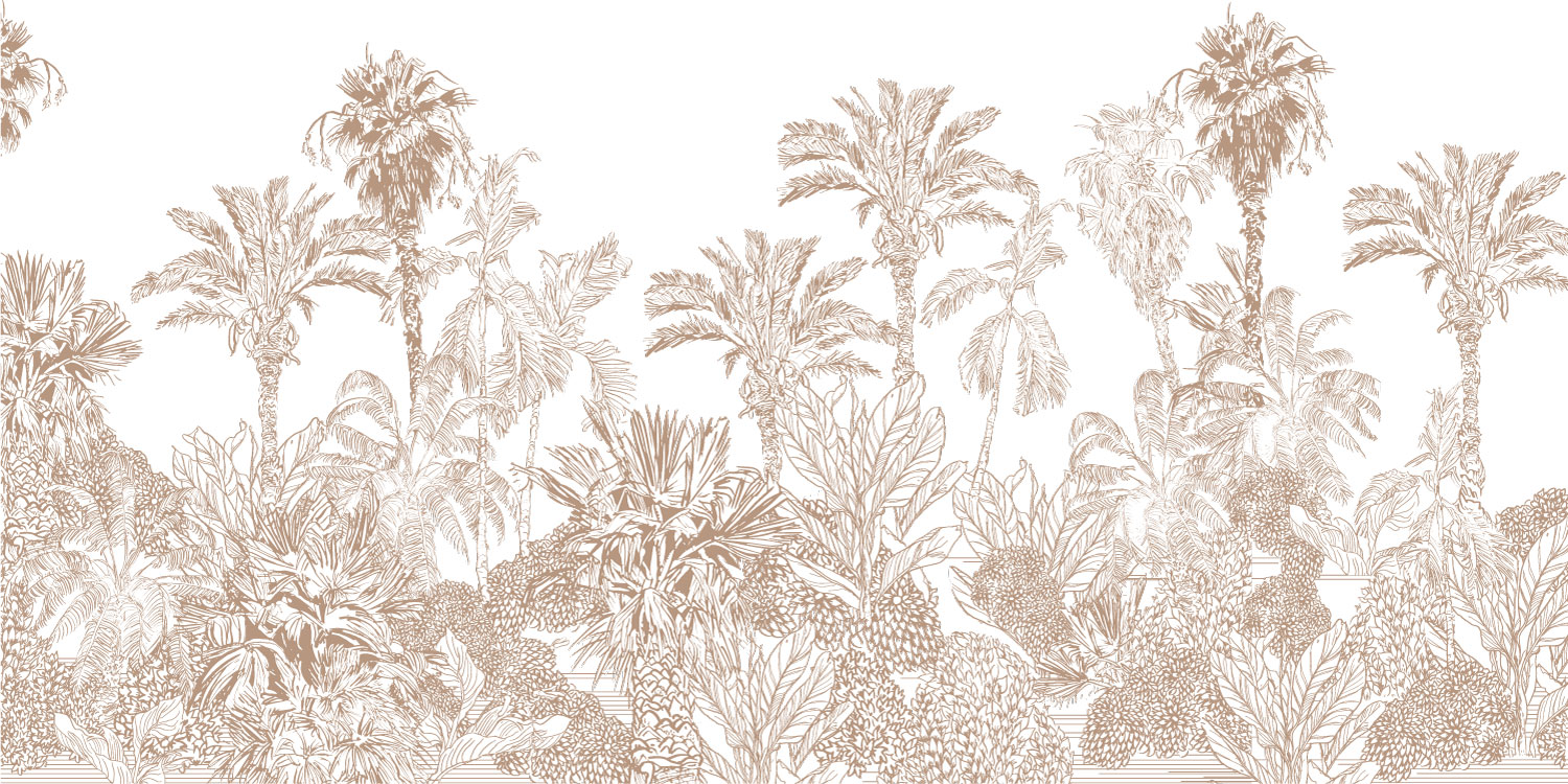 NORA - papier peint palmier marron