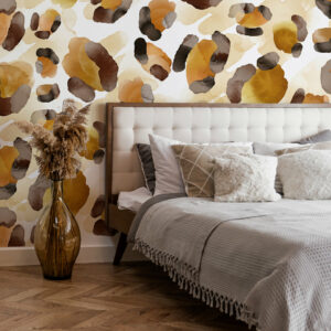 OPHÉLIE - Papier peint leopard aquarelle chambre