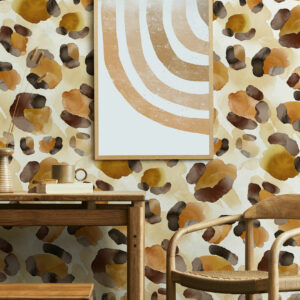 OPHÉLIE - Papier peint leopard aquarelle salle à manger