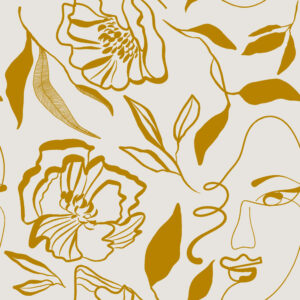 RIM - Papier peint femme et fleur