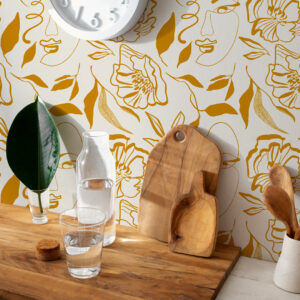 RIM - Papier peint femme et fleur cuisine