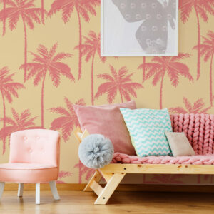 SHANNA - Papier peint palmier stylisé chambre fille