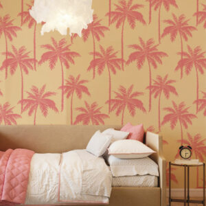 SHANNA - Papier peint palmier stylisé chambre fille 2