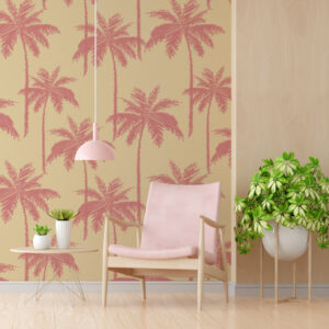SHANNA - Papier peint palmier stylisé coin lecture