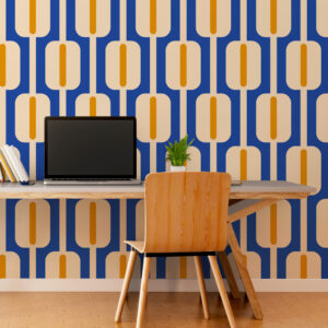 ADAM - Papier peint motif vintage boulier bleu bureau