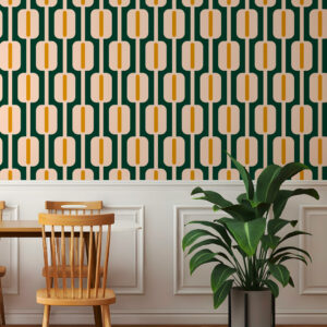 ADAM - Papier peint motif vintage boulier vert salle à manger