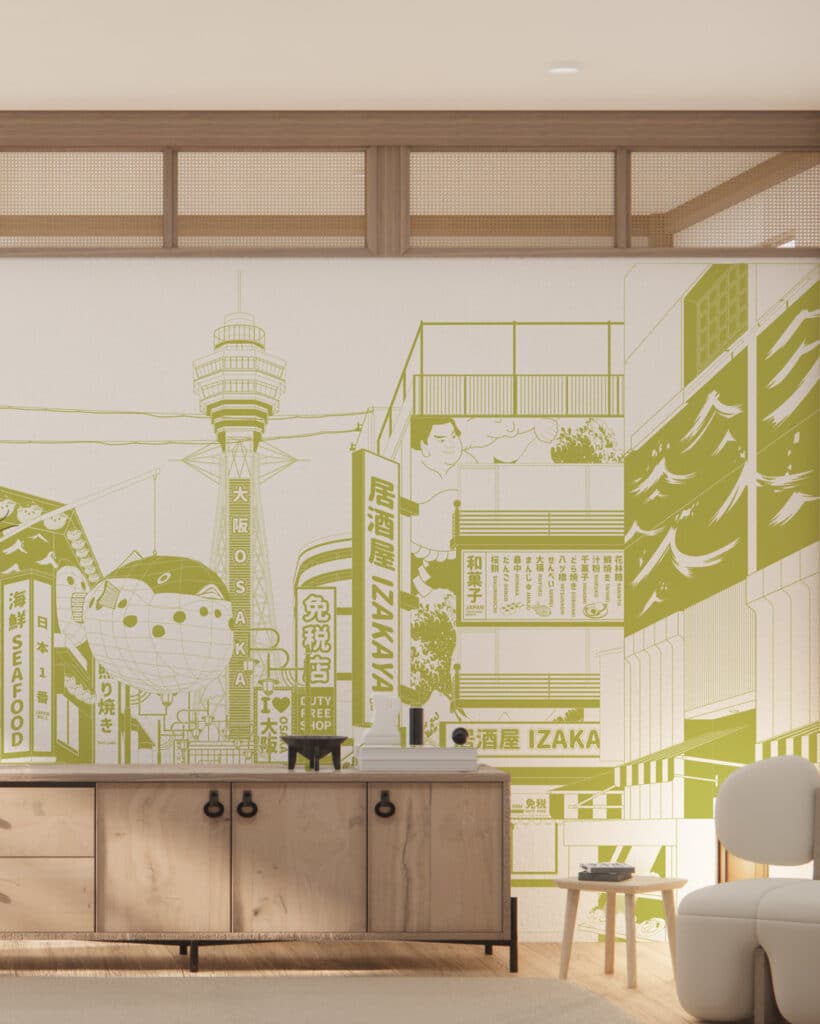 Papier Peint Japonais Vert