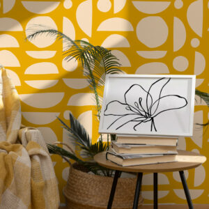 BELISAIRE - Papier peint poterie jaune salon