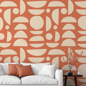 BELISAIRE - Papier peint poterie orange salon