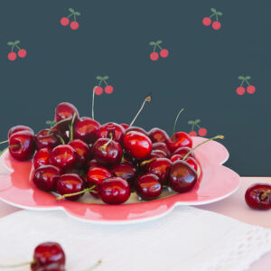 CERISE - Papier peint cerise enfant gris salle à manger