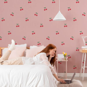 CERISE - Papier peint cerise enfant rose chambre