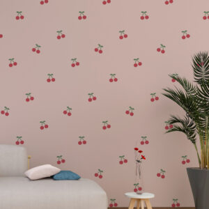 CERISE - Papier peint cerise enfant rose salon girly