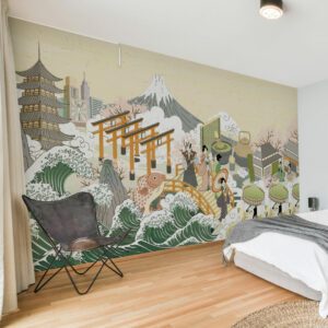 DAÏKI - Papier peint panoramique style japonais chambre