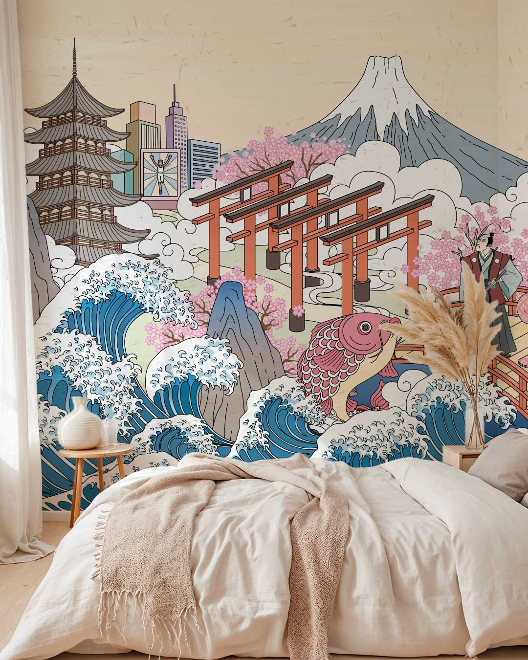 DAÏKI - Papier peint panoramique style japonais 3 chambre