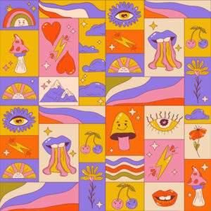 ENRICO - Papier peint panoramique collage rétro