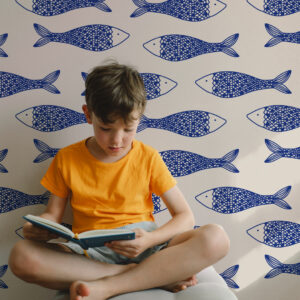 HECTOR - Papier peint poisson coin lecture