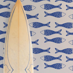 HECTOR - Papier peint poisson planche de surf