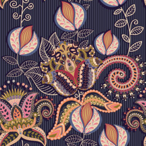 HONORINE - Papier peint mandala rayé