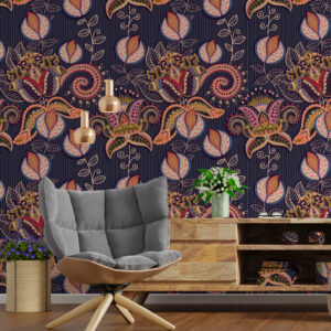 HONORINE - Papier peint mandala rayé coin détente