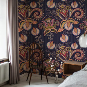 HONORINE - Papier peint mandala rayé coin détente