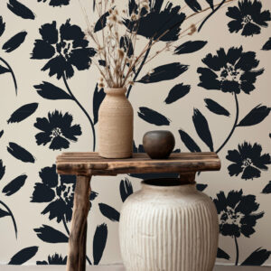 ISAURE - Papier peint empreinte florale entrée