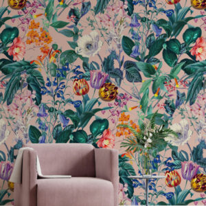 JEANNETTE - Tapisserie fleurs des champs coin lecture