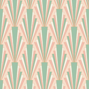 LYDIA - Papier peint art déco huppe rose