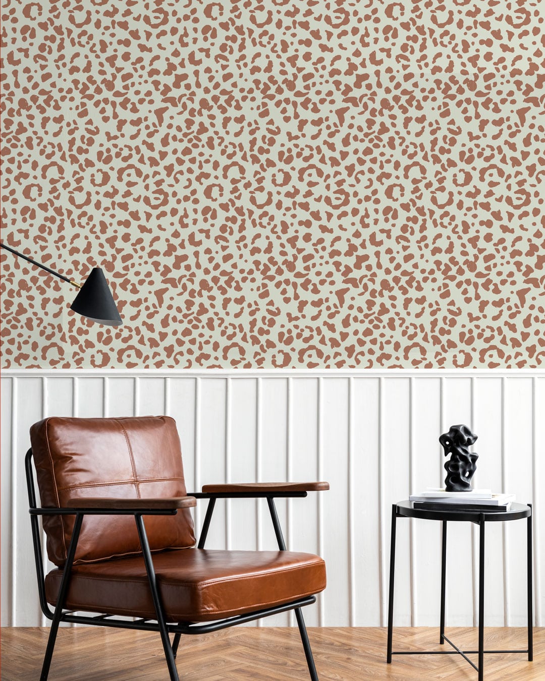 MAGUELONE - Papier peint empreinte leopard marron chambre