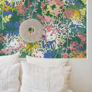 PAMELA - Papier peint peinture florale chambre